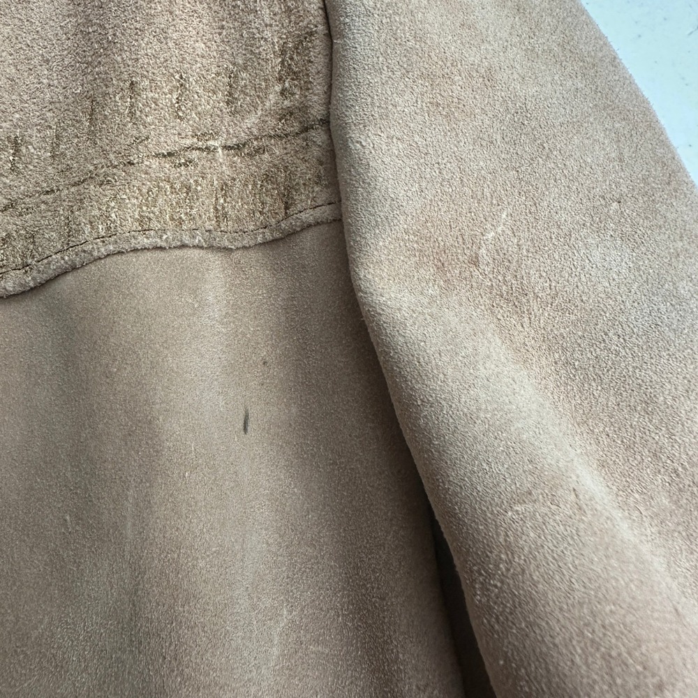 Oscar de la Renta Suede Jacket Sz 42 Vintage 70s‎ Western Native Eagle Lace Up - Picture 8 of 10